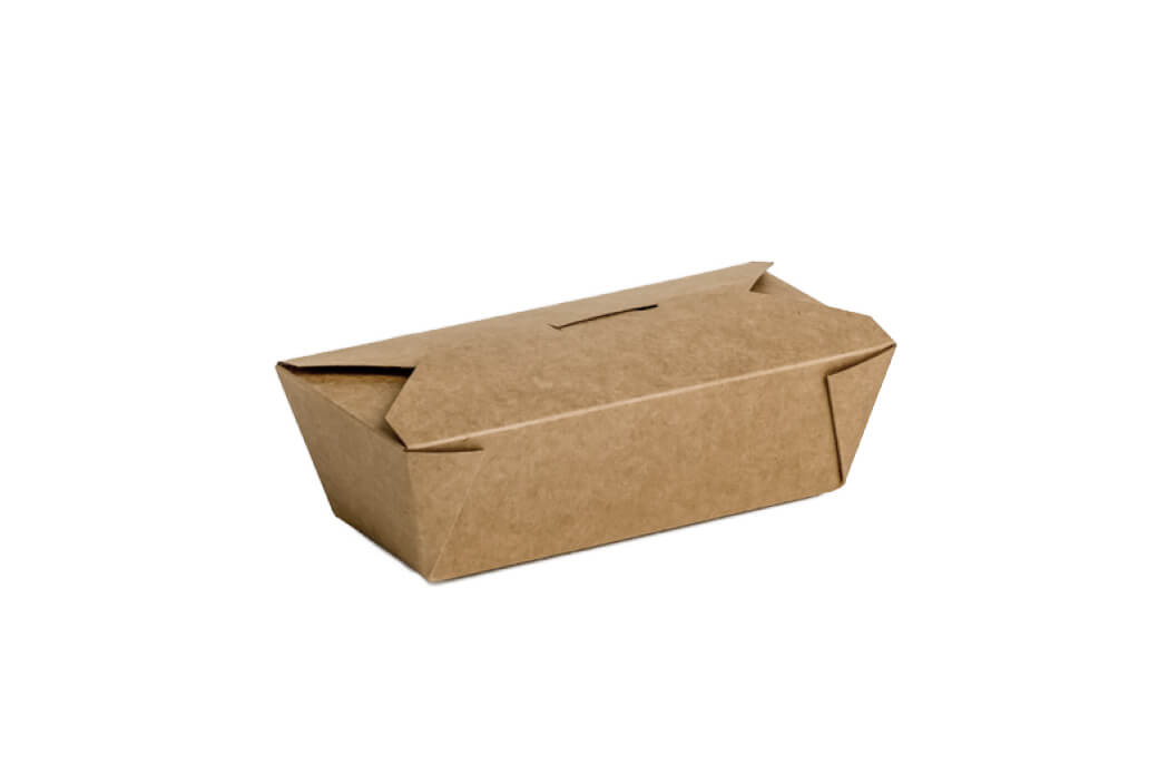 Cutii carton kraft meniuri catering 155 x 65 x 55 mm, 75 buc/set bio6k